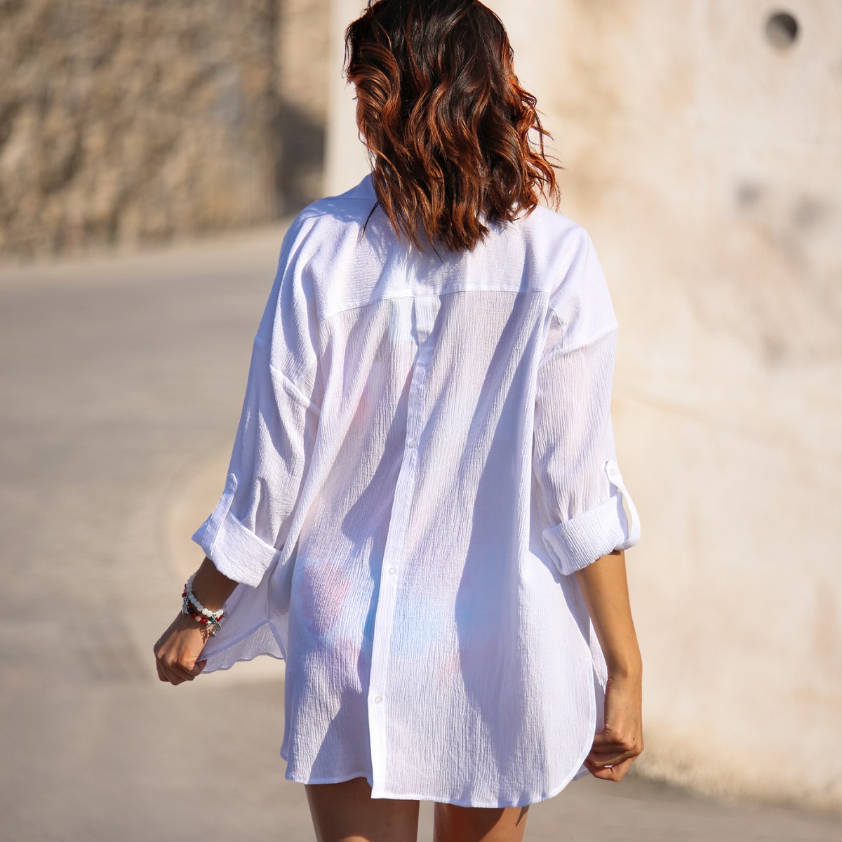 Белая туника для пляжа