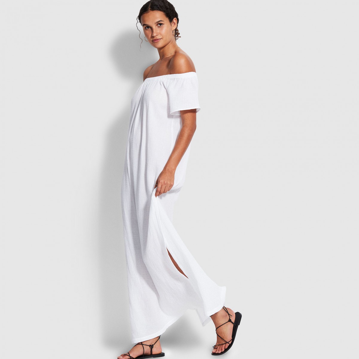 Белое платье макси